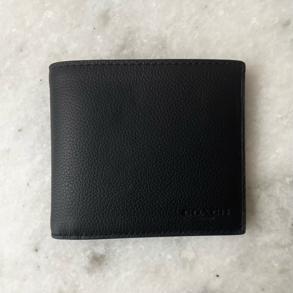 NWT Coach Men’s Double Billfold Sport Leather Wallet